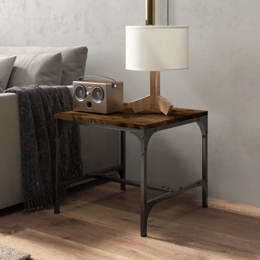 Tables d'appoint 2 pcs Chêne fumé 40x40x35 cm Bois d'ingénierie - 4