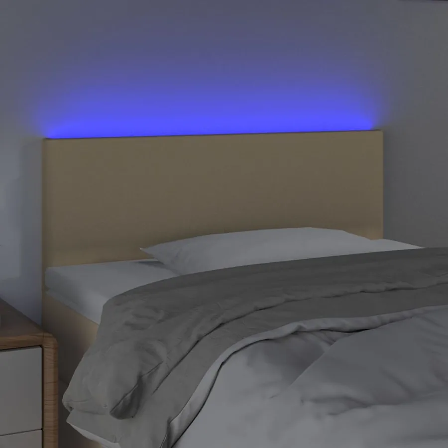 Tête de lit à LED Crème 80x5x78/88 cm Tissu - 3