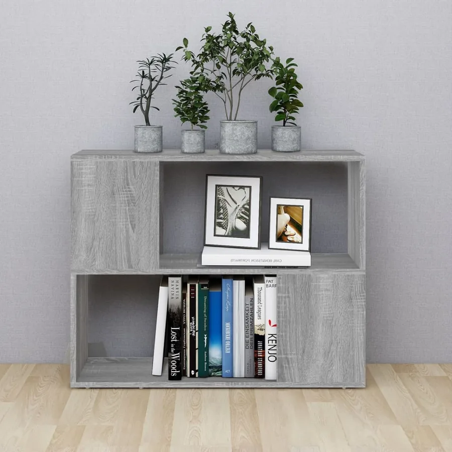 Bibliothèque/Séparateur de pièce Sonoma gris 80x24x63 cm - 3