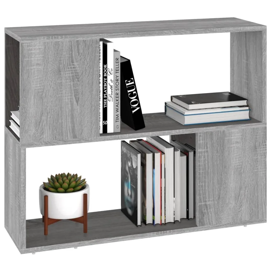 Bibliothèque/Séparateur de pièce Sonoma gris 80x24x63 cm - 4