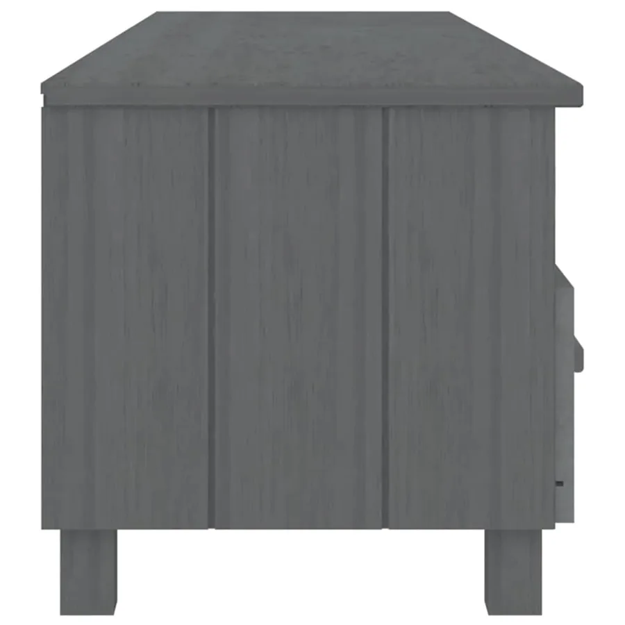 Meuble TV HAMAR Gris foncé 158x40x40 cm Bois massif de pin - 4