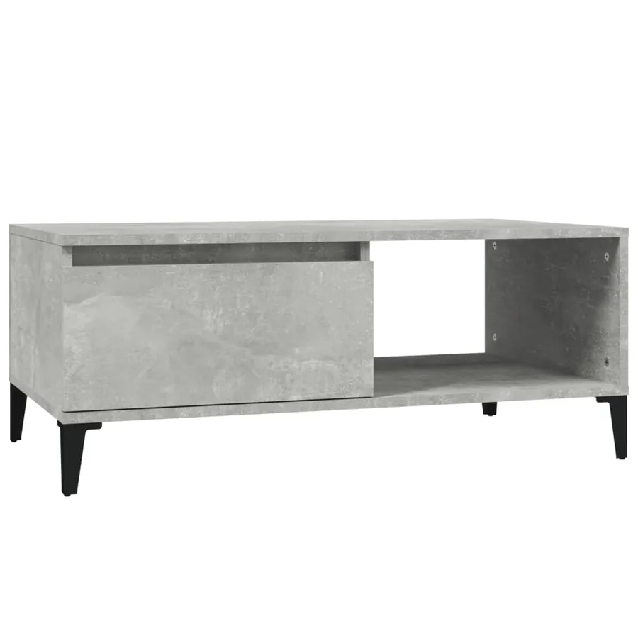Table basse Gris béton 90x50x36,5 cm Bois d'ingénierie - 2