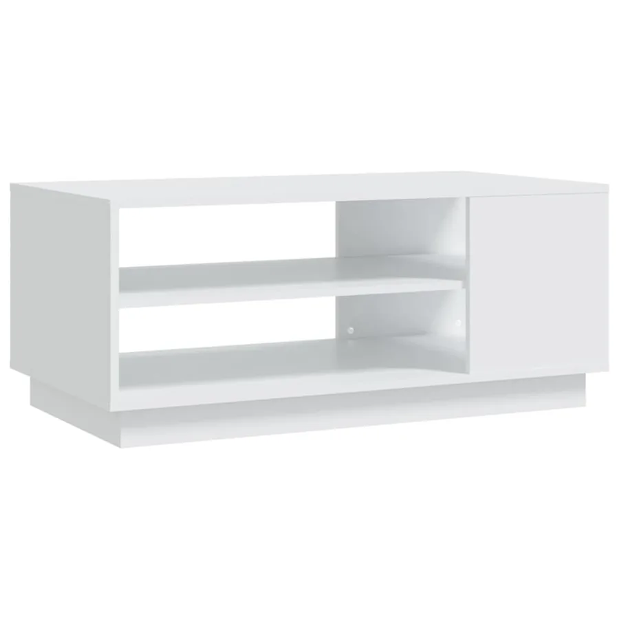Table basse blanc 102x55x43 cm bois d'ingénierie - 2