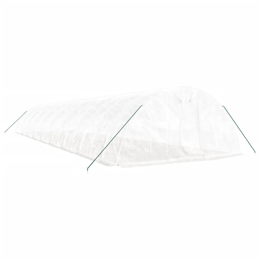 Serre avec cadre en acier blanc 90 m² 18x5x2,3 m - 3