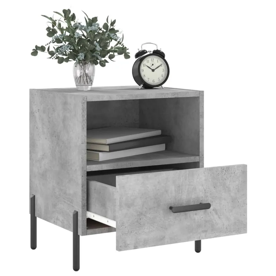 Tables de chevet 2pcs gris béton 40x35x47,5cm bois d’ingénierie - 3
