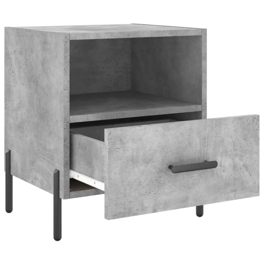 Tables de chevet 2pcs gris béton 40x35x47,5cm bois d’ingénierie - 5