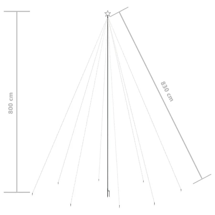 Sapin de Noël à LED Int/Extérieur 1300 LED blanc froid 8 m - 8