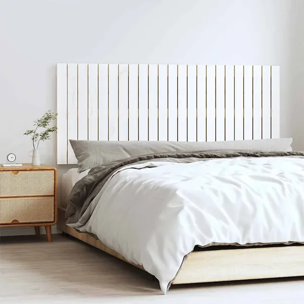 Tête de lit murale Blanc 147x3x60 cm Bois massif de pin