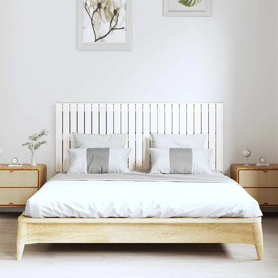 Tête de lit murale Blanc 147x3x60 cm Bois massif de pin - 3