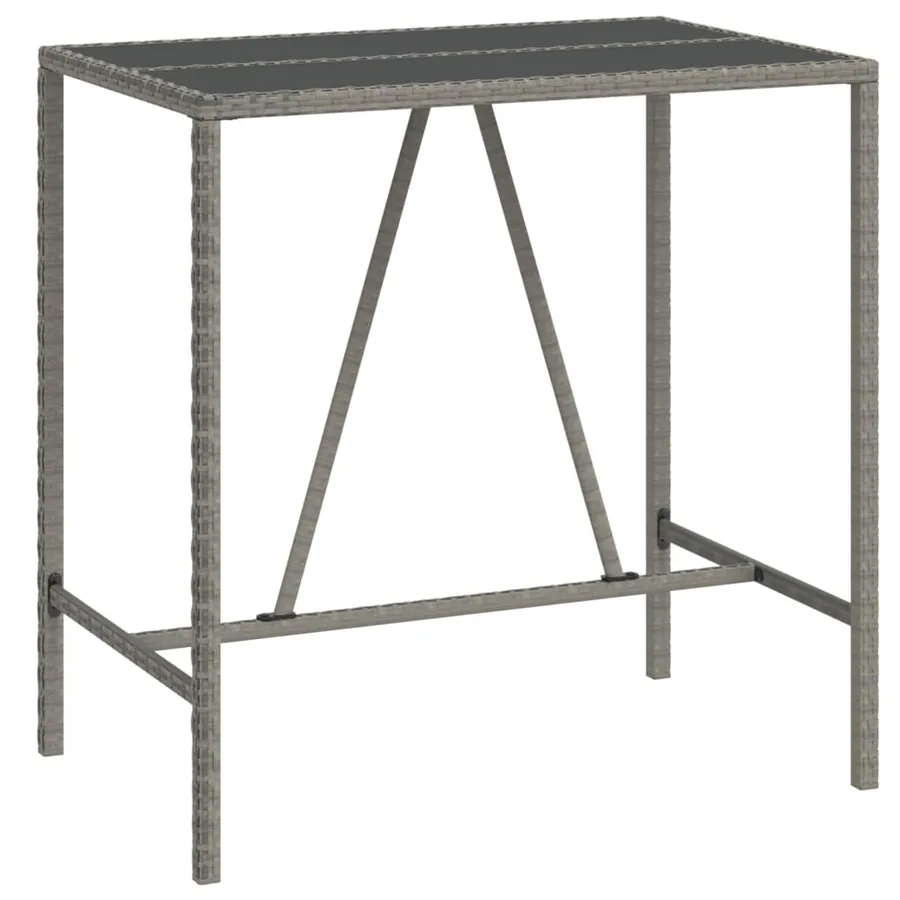 Ensemble de bar de jardin 7 pcs avec coussins gris poly rotin - 6