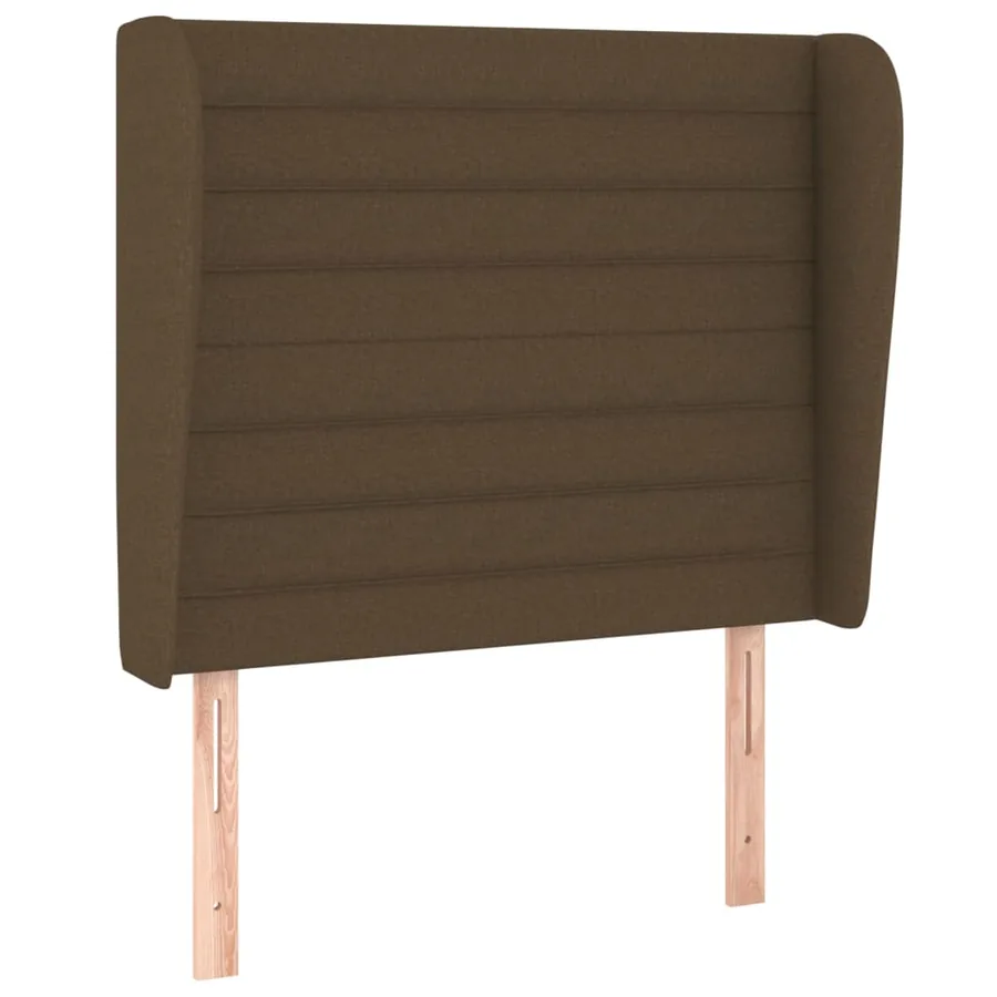 Tête de lit avec oreilles Marron foncé 103x23x118/128 cm Tissu - 2