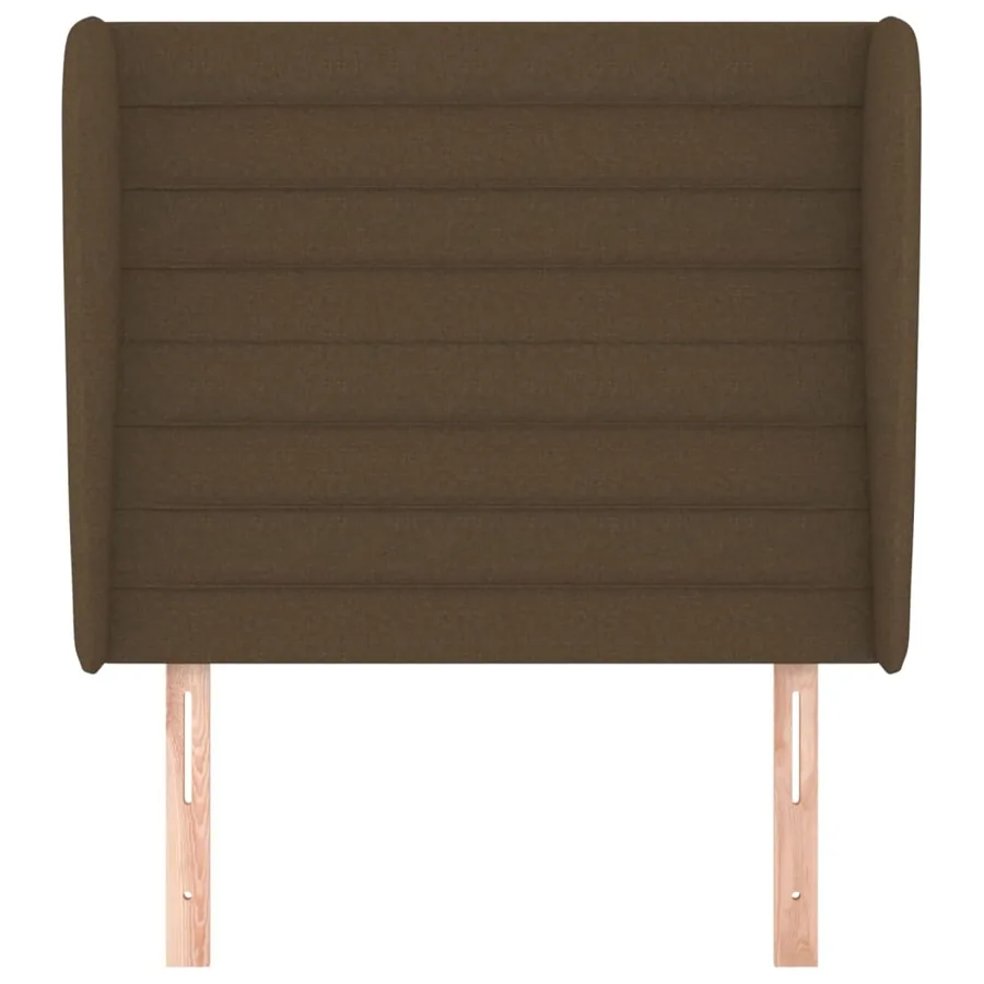 Tête de lit avec oreilles Marron foncé 103x23x118/128 cm Tissu - 3