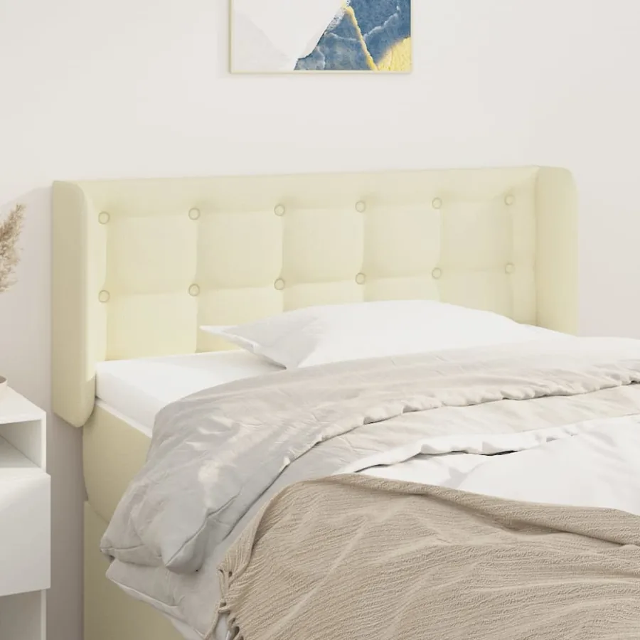 Tête de lit avec oreilles Crème 83x16x78/88 cm Similicuir