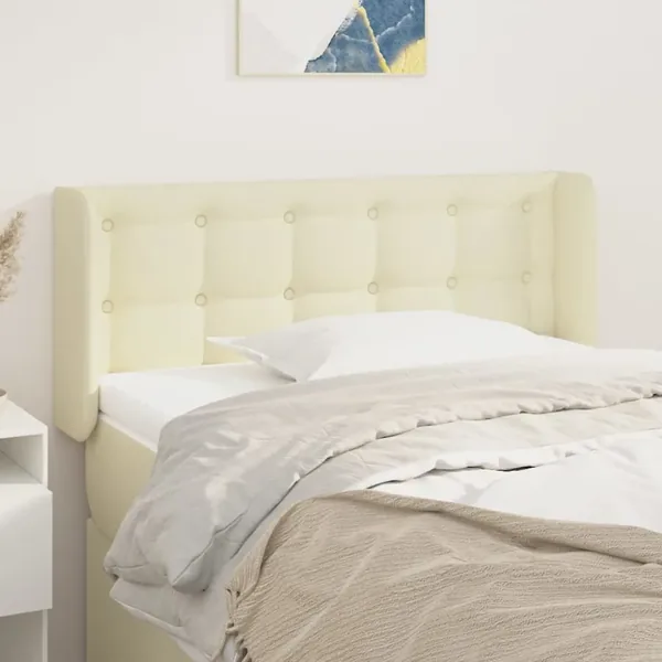 Tête de lit avec oreilles Crème 83x16x78/88 cm Similicuir