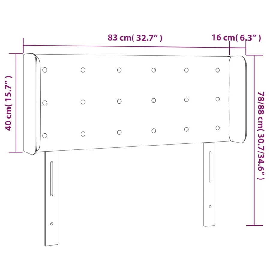 Tête de lit avec oreilles Crème 83x16x78/88 cm Similicuir - 9