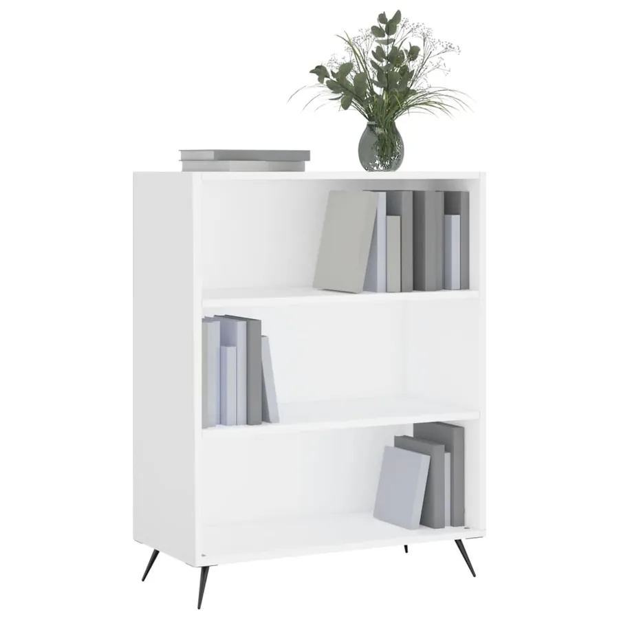 Bibliothèque blanc 69,5x32,5x90 cm bois d'ingénierie - 3