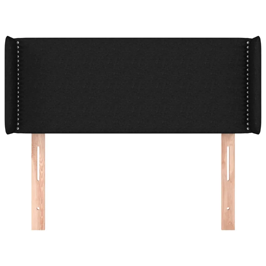 Tête de lit avec oreilles Noir 103x16x78/88 cm Tissu - 3