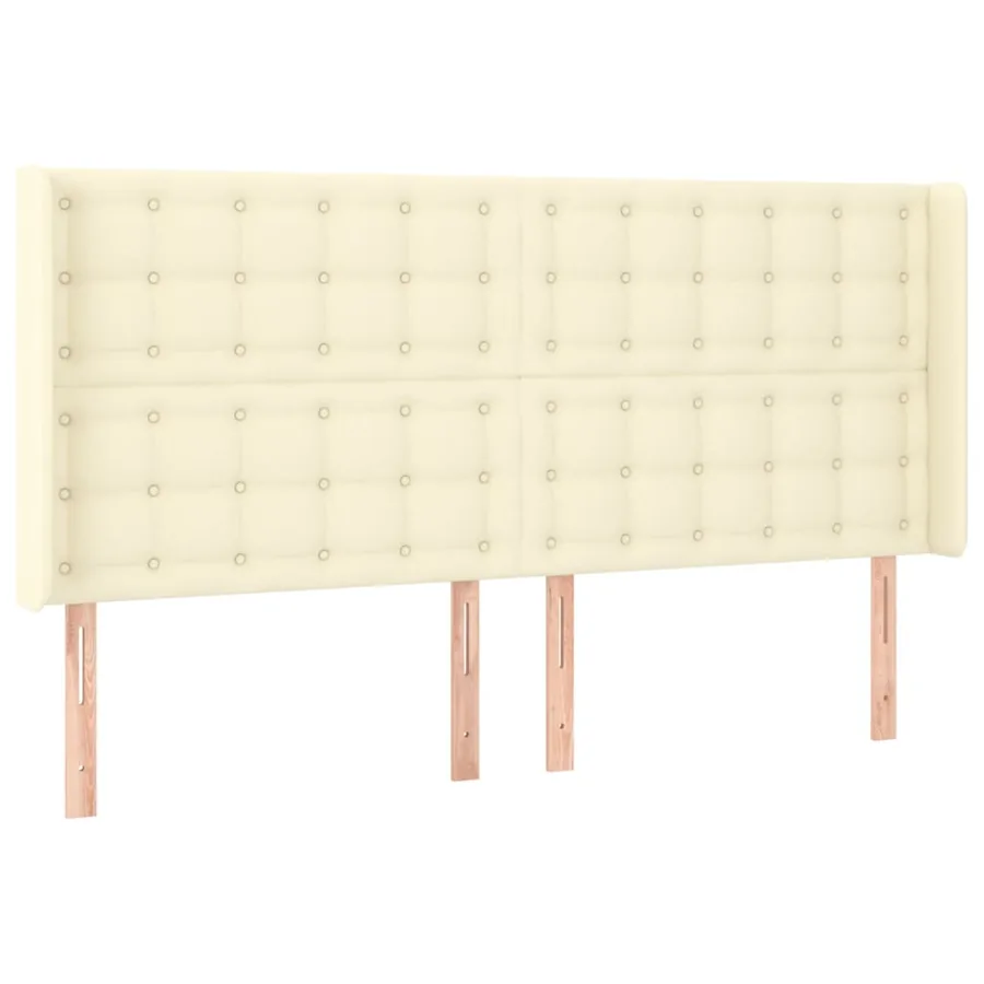 Tête de lit à LED Crème 203x16x118/128 cm Similicuir - 3