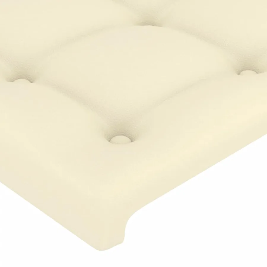 Tête de lit à LED Crème 203x16x118/128 cm Similicuir - 5