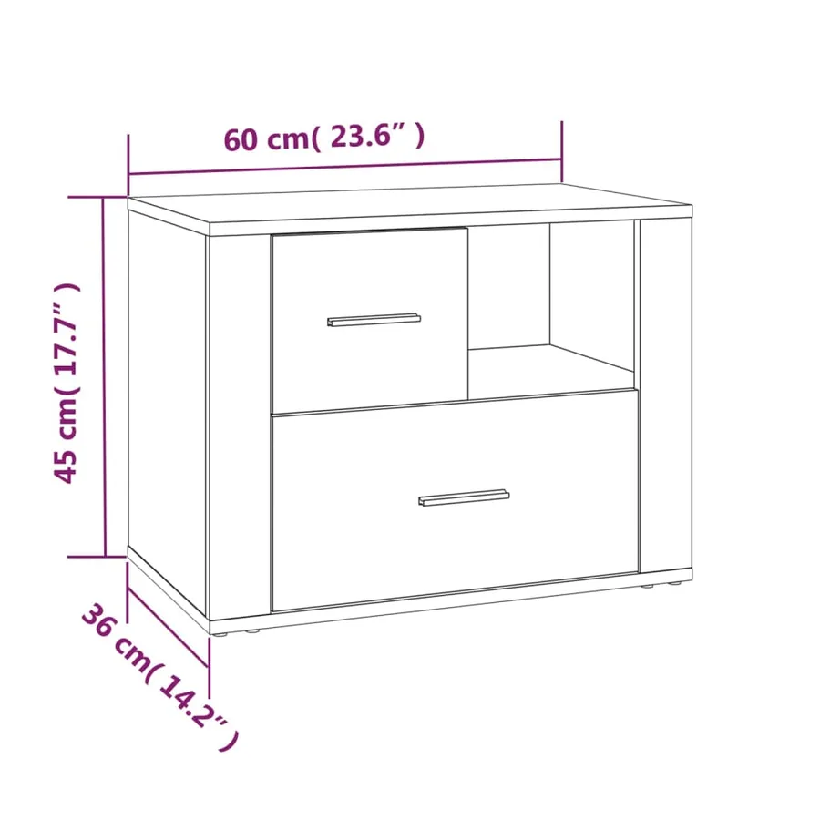 Table de chevet Chêne sonoma 60x36x45 cm Bois d'ingénierie - 11