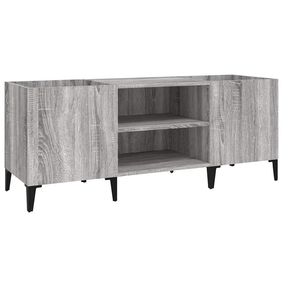 Armoire à disques sonoma gris 121x38x48 cm bois d'ingénierie - 2