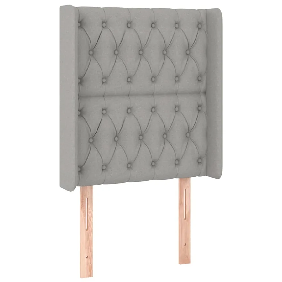 Tête de lit avec oreilles Gris clair 83x16x118/128 cm Tissu - 2
