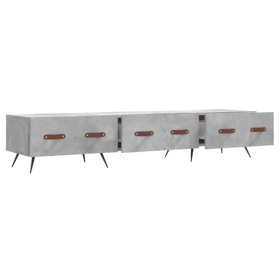 Meuble TV gris béton 150x36x30 cm bois d'ingénierie - 6