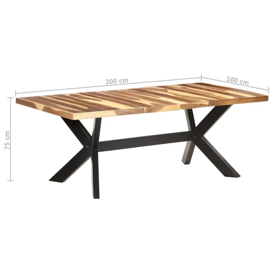 Table de salle à manger 200x100x75 cm Bois avec finition miel - 7