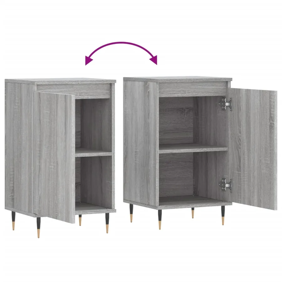 Buffets 2 pcs sonoma gris 40x35x70 cm bois d'ingénierie - 10