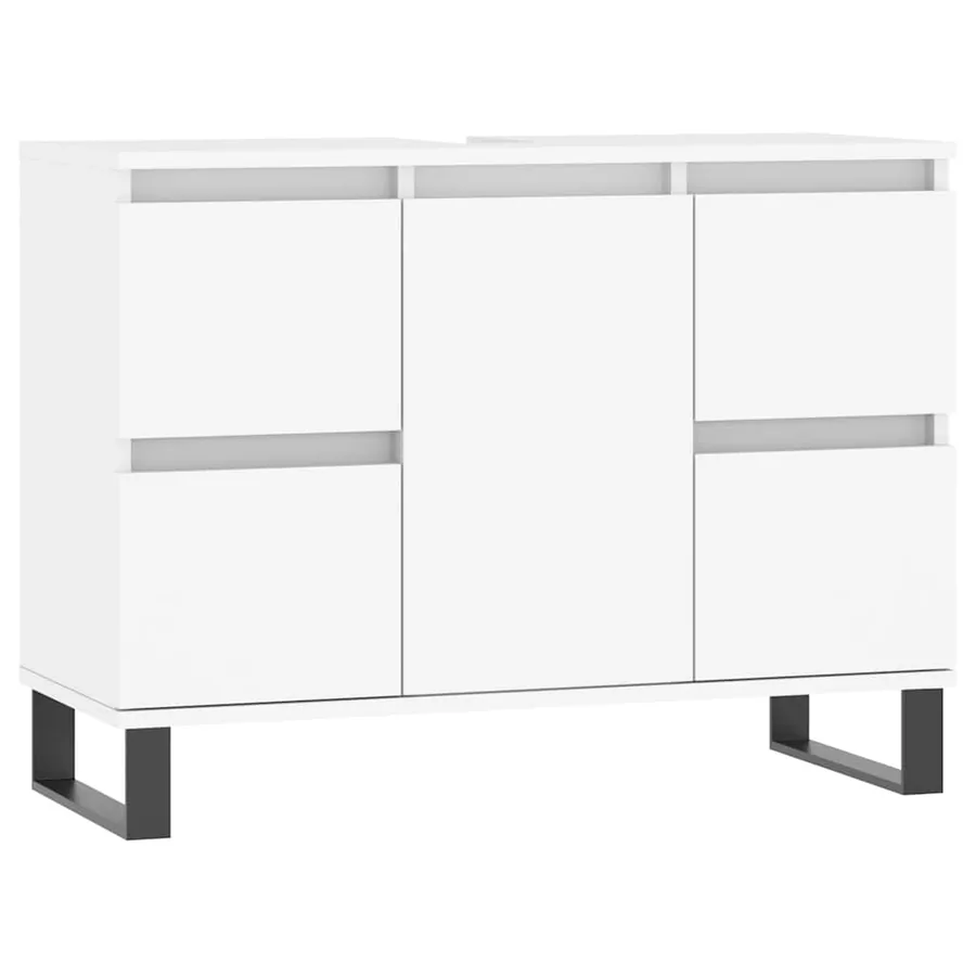 Armoire de salle de bain blanc 80x33x60 cm bois d'ingénierie - 2
