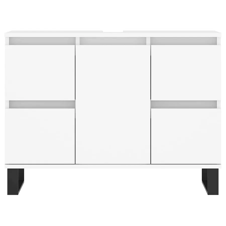 Armoire de salle de bain blanc 80x33x60 cm bois d'ingénierie - 5