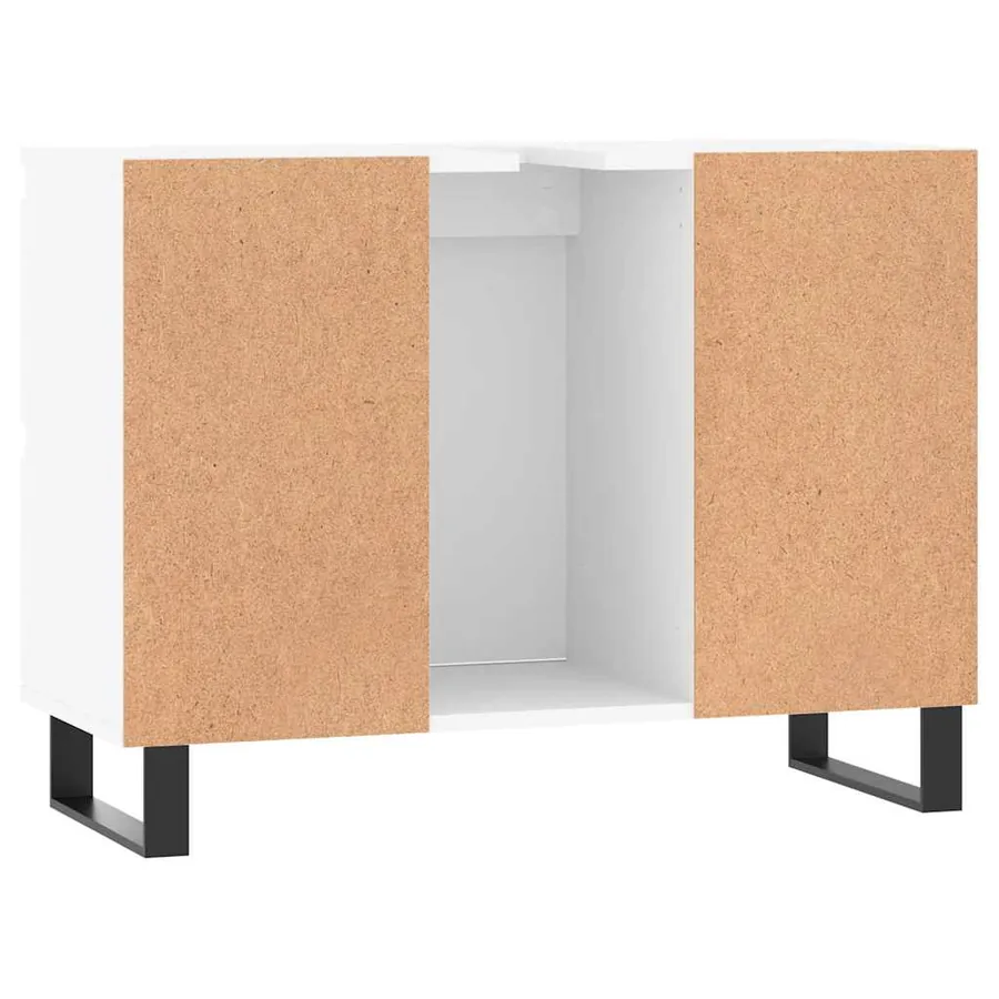 Armoire de salle de bain blanc 80x33x60 cm bois d'ingénierie - 7