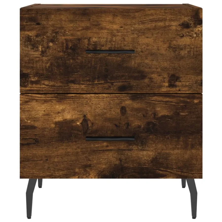 Table de chevet chêne fumé 40x35x47,5 cm bois d’ingénierie - 6