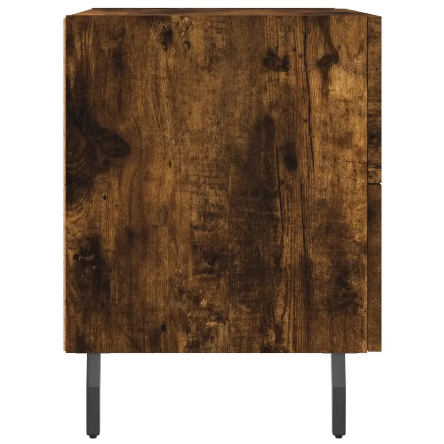 Table de chevet chêne fumé 40x35x47,5 cm bois d’ingénierie - 7