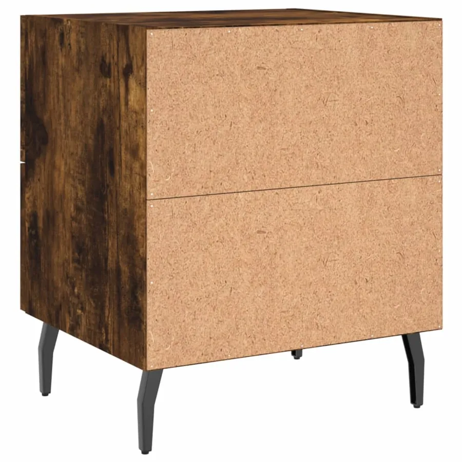 Table de chevet chêne fumé 40x35x47,5 cm bois d’ingénierie - 8