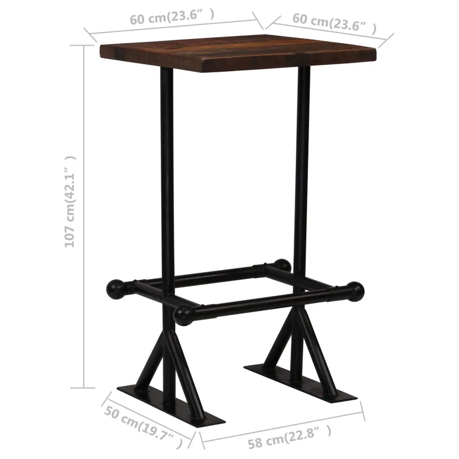 Mobilier de bar 3 pcs Bois de récupération massif - 19