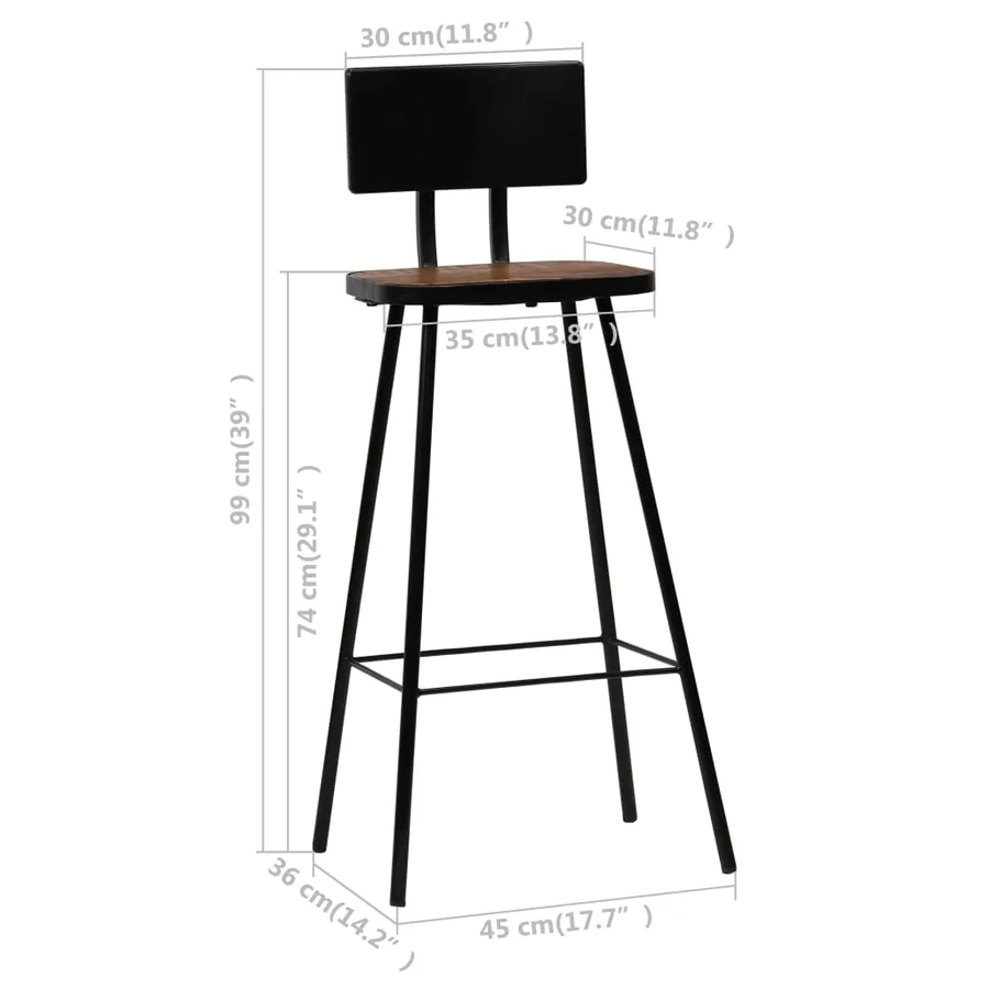 Mobilier de bar 3 pcs Bois de récupération massif - 20