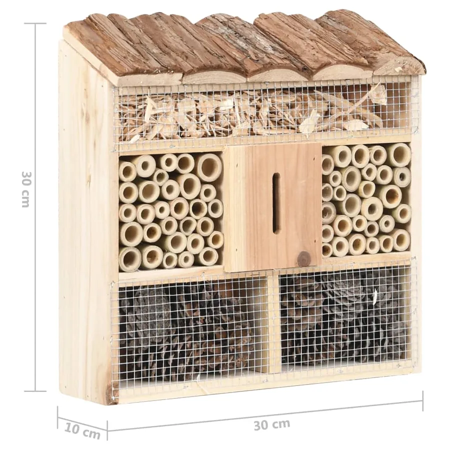 Hôtel à insectes 30x10x30 cm Bois de sapin - 6