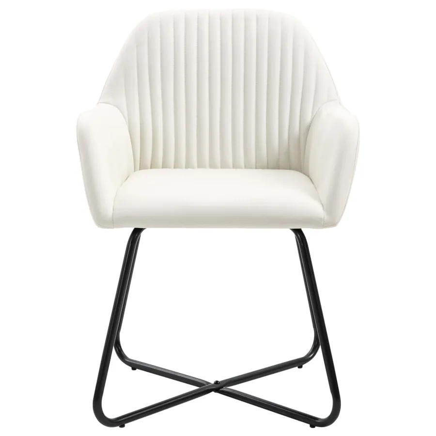 Chaises à manger lot de 6 crème tissu - 3