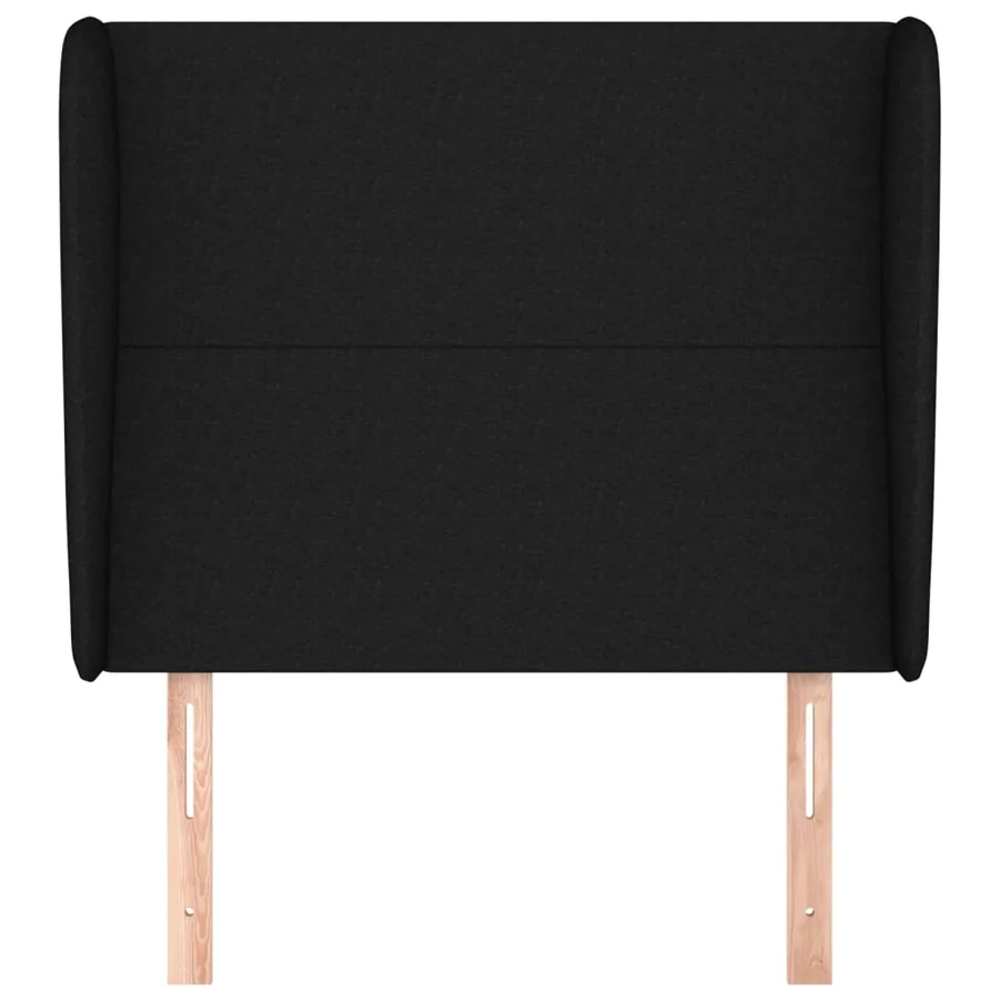 Tête de lit avec oreilles Noir 103x23x118/128 cm Tissu - 3