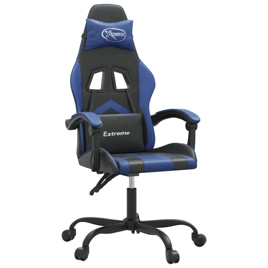 Chaise de jeu Noir et bleu Similicuir - 2