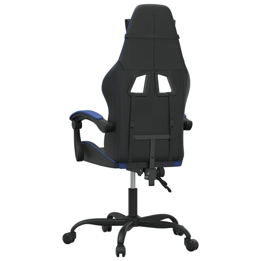 Chaise de jeu Noir et bleu Similicuir - 5