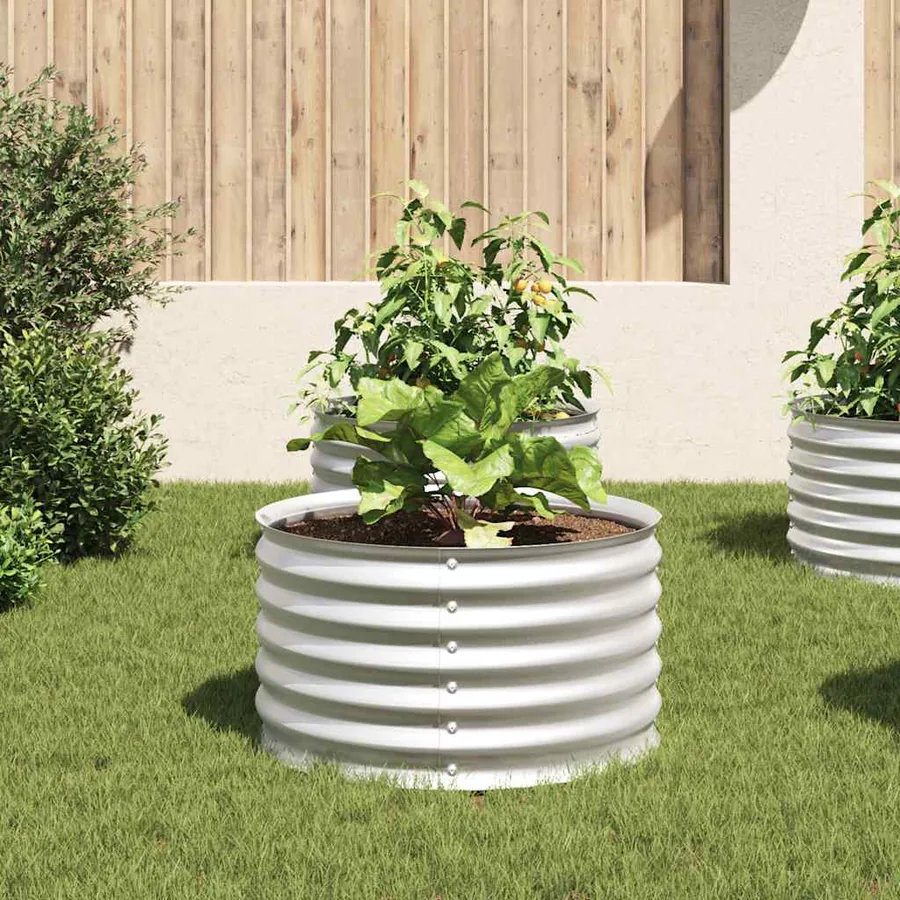 Lit surélevé de jardin 80x80x44 cm Acier galvanisé Argenté - 3