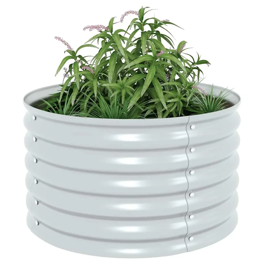 Lit surélevé de jardin 80x80x44 cm Acier galvanisé Argenté - 4