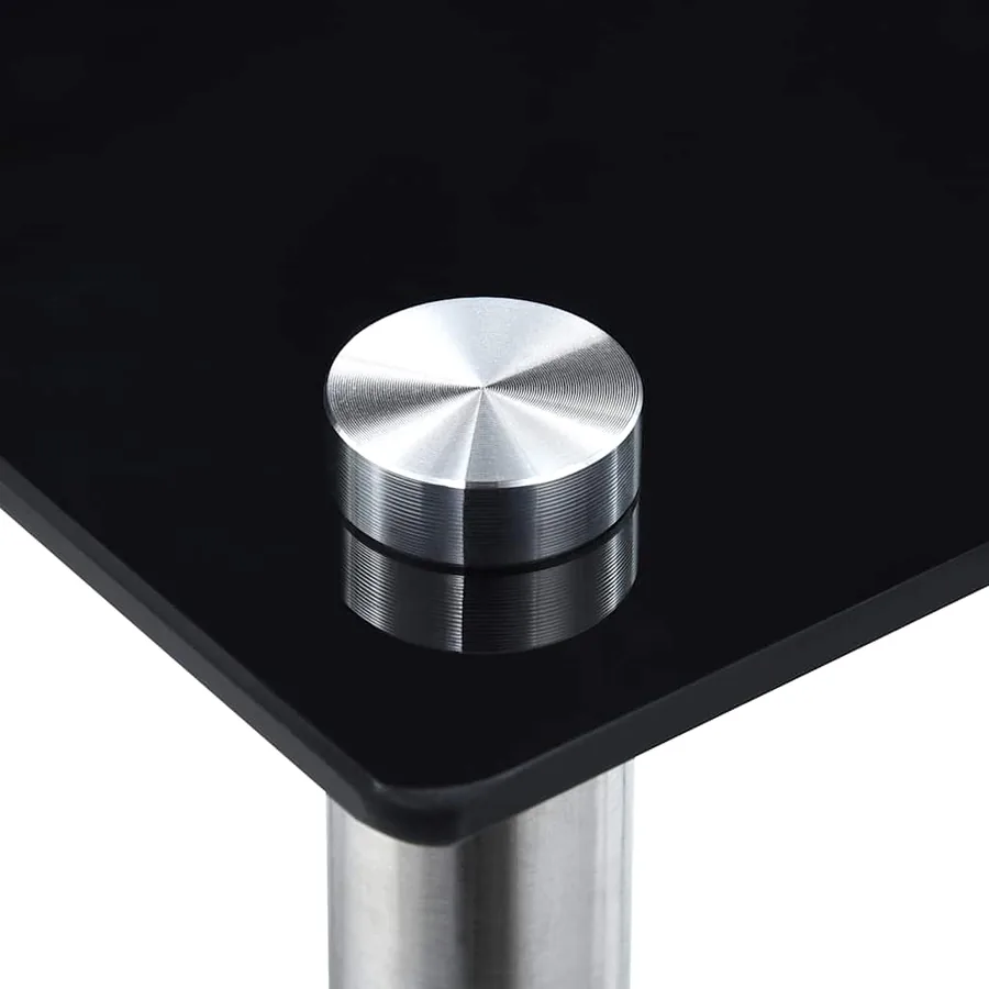 Tables gigognes 3 pcs Noir Verre trempé - 6