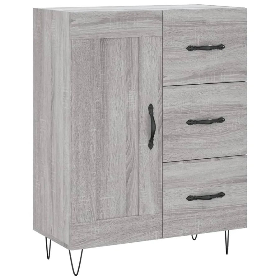 Buffet sonoma gris 69,5x34x90 cm bois d'ingénierie - 2