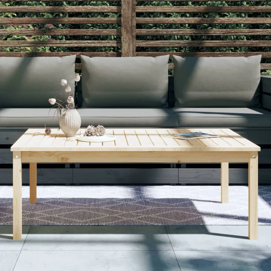 Table de jardin 121x82,5x45 cm bois massif de pin - 3