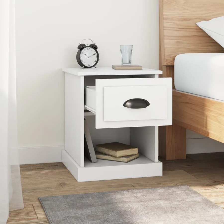 Tables de chevet 2 pcs blanc 39x39x47,5 cm bois d'ingénierie - 4