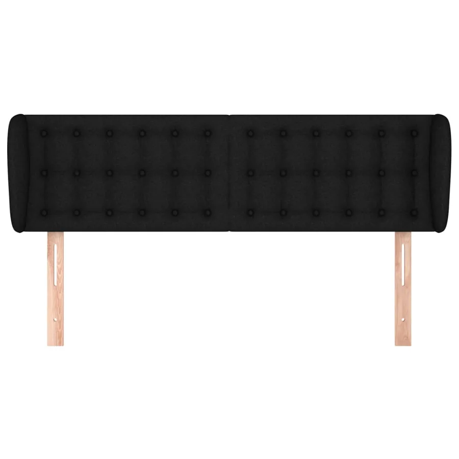 Tête de lit avec oreilles Noir 147x23x78/88 cm Tissu - 3