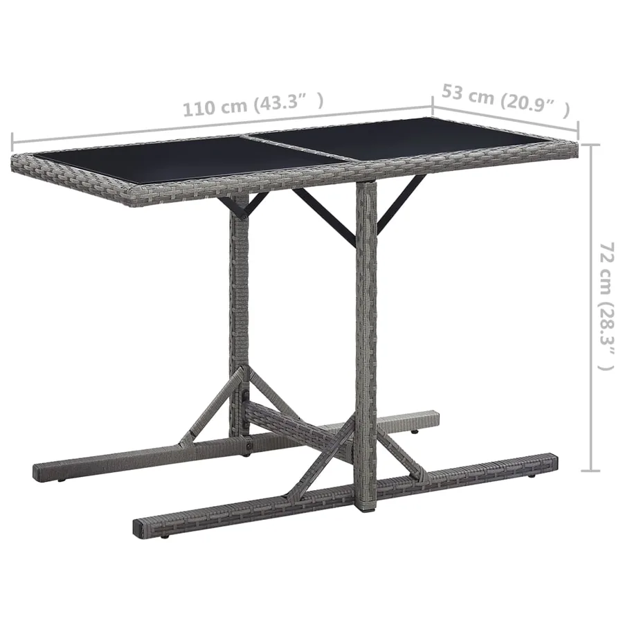 Ensemble à manger de jardin 3 pcs Gris - 15
